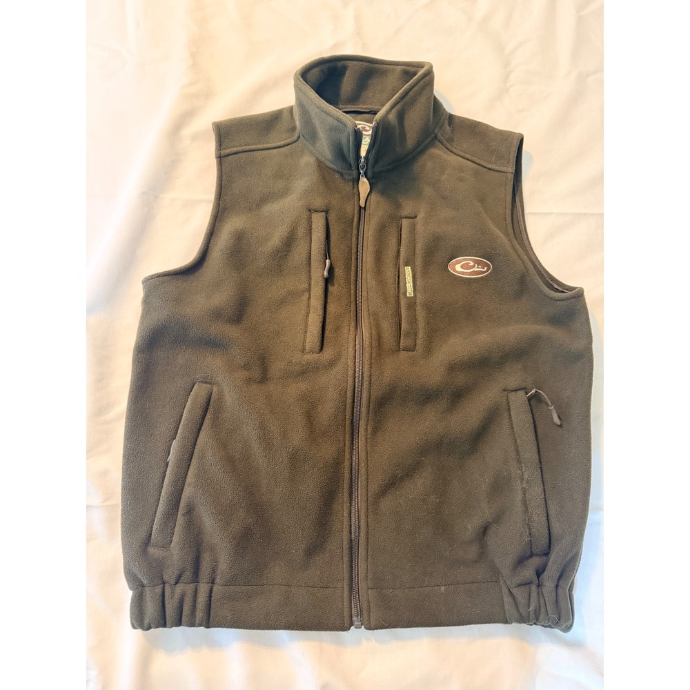 Drake Waterfowl Magnattach Fleece Vest Mens Medium Olive Green Full Zip Hunting